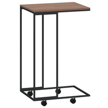 Bijzettafel Met Wieltjes 40X30X63,5 Bewerkt Hout Zwart En Bruin 40 x 30 x 63.5 cm met wielen