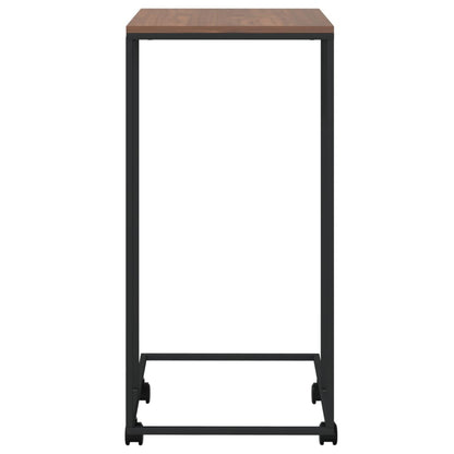 Bijzettafel Met Wieltjes 40X30X63,5 Bewerkt Hout Zwart En Bruin 40 x 30 x 63.5 cm met wielen