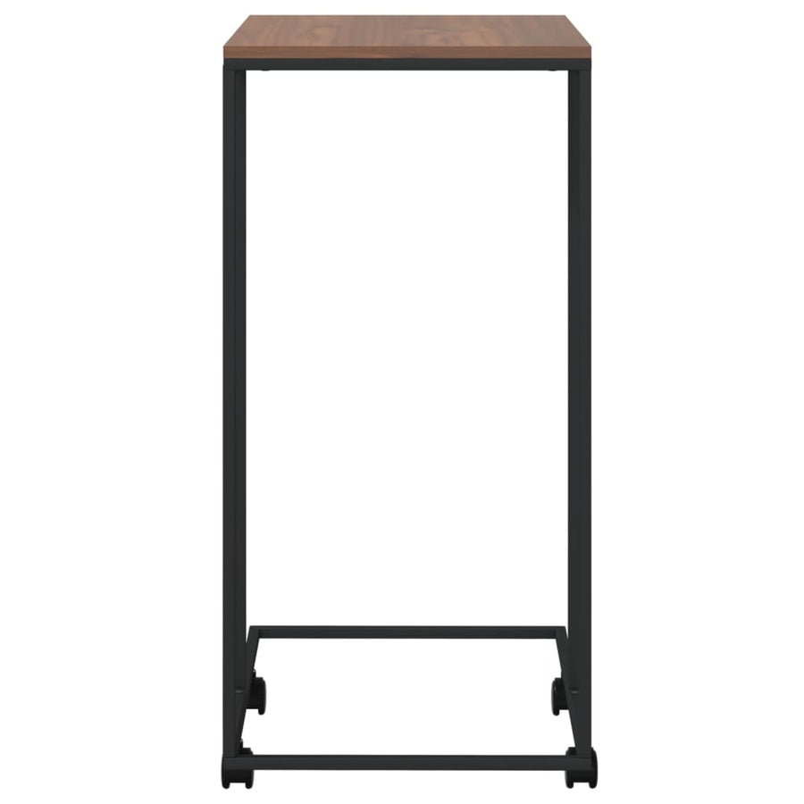 Bijzettafel Met Wieltjes 40X30X63,5 Bewerkt Hout Zwart En Bruin 40 x 30 x 63.5 cm met wielen
