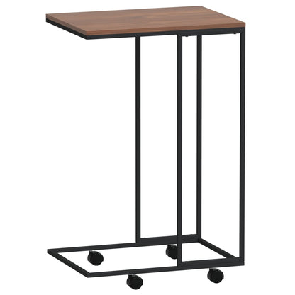 Bijzettafel Met Wieltjes 40X30X63,5 Bewerkt Hout Zwart En Bruin 40 x 30 x 63.5 cm met wielen