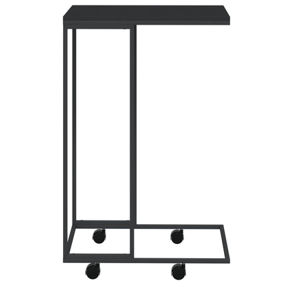 Bijzettafel Met Wieltjes 40X30X63,5 Bewerkt Hout Zwart 40 x 30 x 63.5 cm met wielen