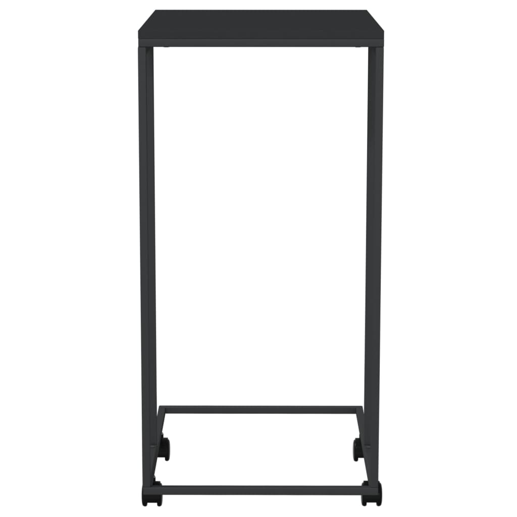 Bijzettafel Met Wieltjes 40X30X63,5 Bewerkt Hout Zwart 40 x 30 x 63.5 cm met wielen