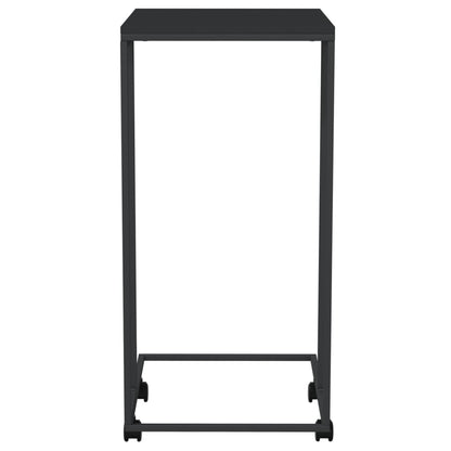Bijzettafel Met Wieltjes 40X30X63,5 Bewerkt Hout Zwart 40 x 30 x 63.5 cm met wielen