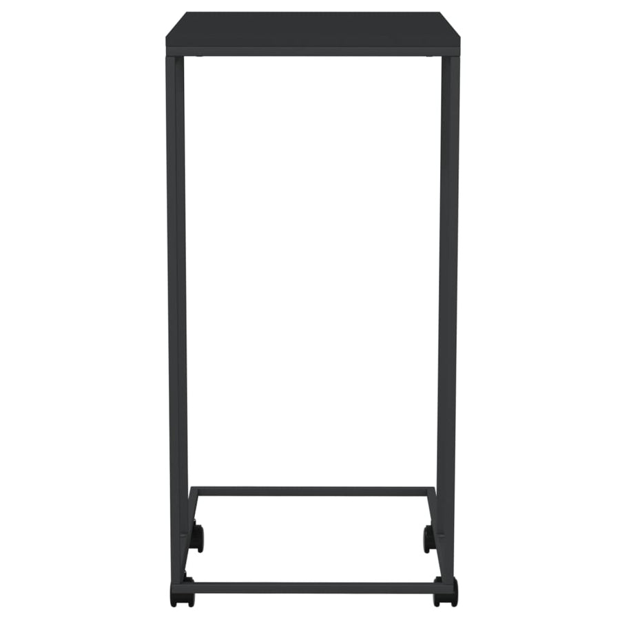 Bijzettafel Met Wieltjes 40X30X63,5 Bewerkt Hout Zwart 40 x 30 x 63.5 cm met wielen
