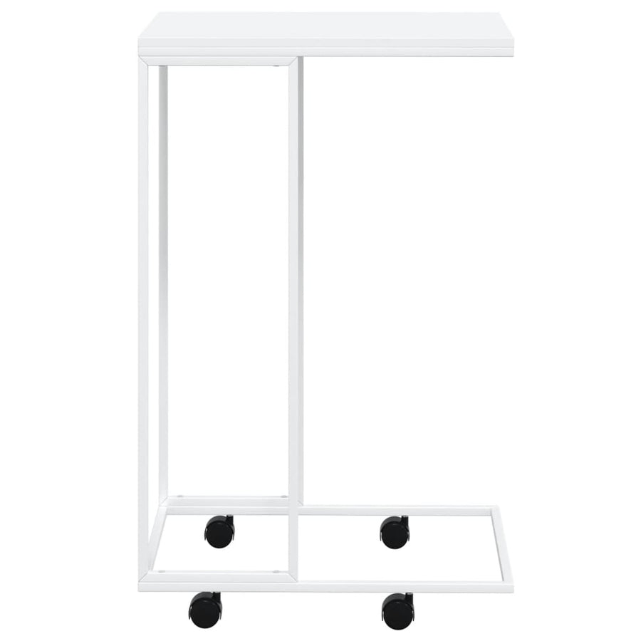 Bijzettafel Met Wieltjes 40X30X63,5 Bewerkt Hout Wit 40 x 30 x 63.5 cm met wielen