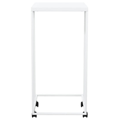 Bijzettafel Met Wieltjes 40X30X63,5 Bewerkt Hout Wit 40 x 30 x 63.5 cm met wielen