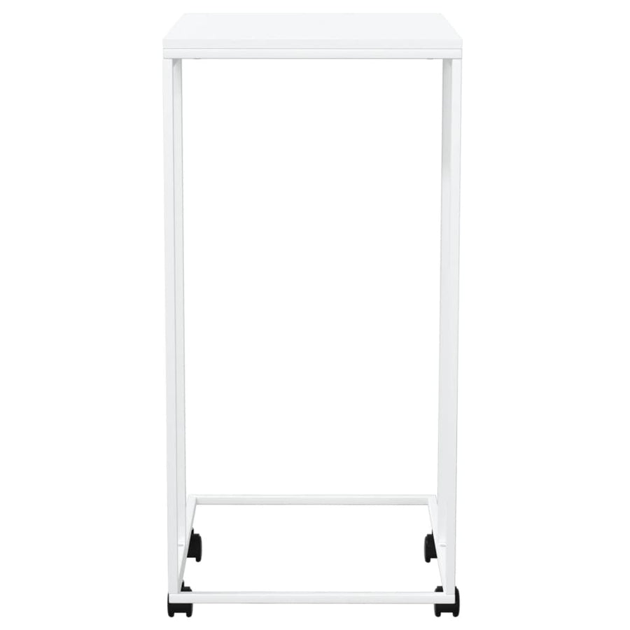 Bijzettafel Met Wieltjes 40X30X63,5 Bewerkt Hout Wit 40 x 30 x 63.5 cm met wielen