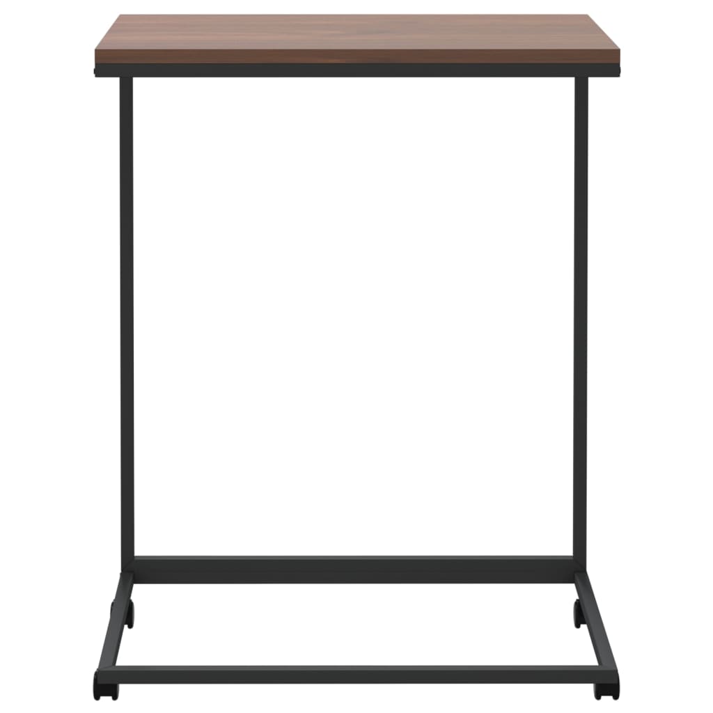 Bijzettafel Met Wieltjes Bewerkt Hout Zwart En Bruin 55 x 35 x 70 cm met wielen