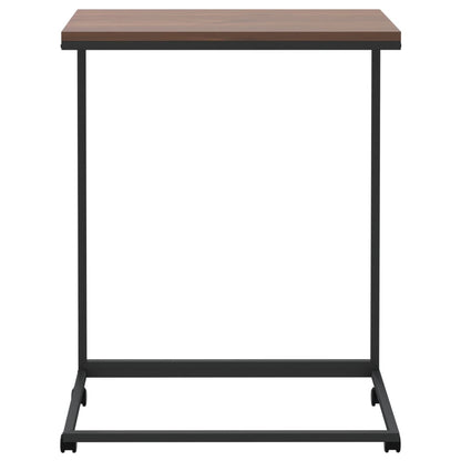 Bijzettafel Met Wieltjes Bewerkt Hout Zwart En Bruin 55 x 35 x 70 cm met wielen