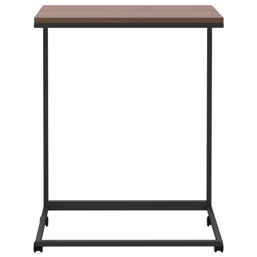 Bijzettafel Met Wieltjes Bewerkt Hout Zwart En Bruin 55 x 35 x 70 cm met wielen