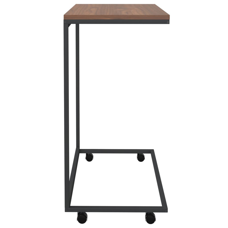 Bijzettafel Met Wieltjes Bewerkt Hout Zwart En Bruin 55 x 35 x 70 cm met wielen