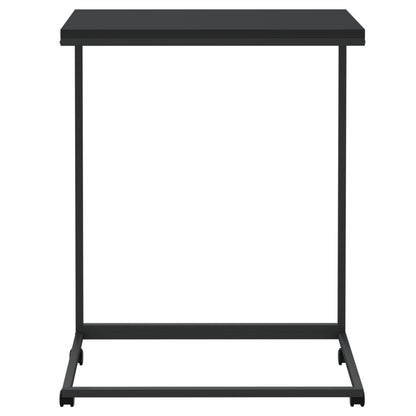 Bijzettafel Met Wieltjes Bewerkt Hout Zwart 55 x 35 x 70 cm met wielen