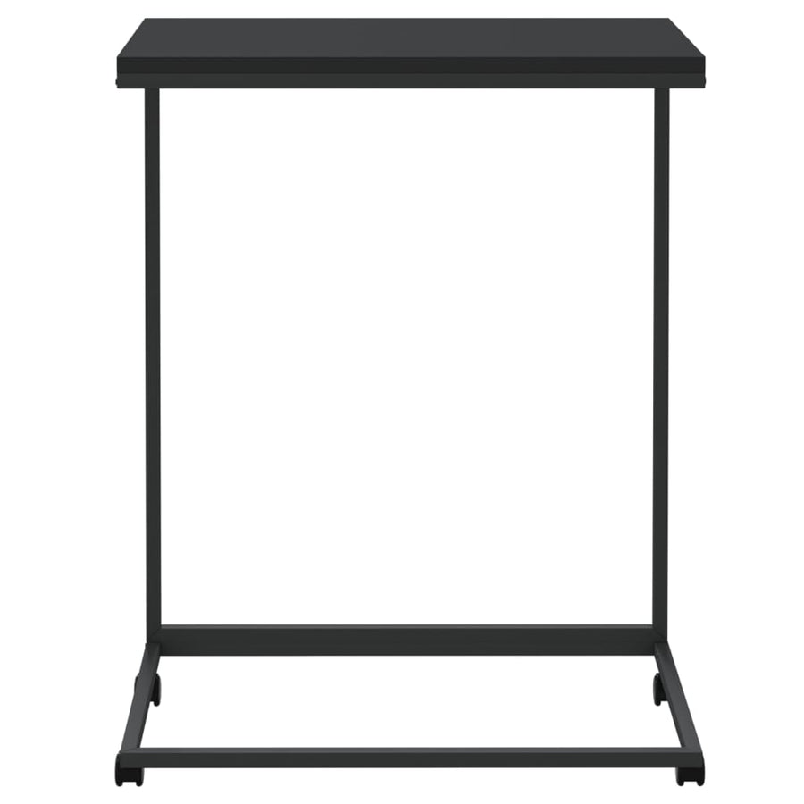 Bijzettafel Met Wieltjes Bewerkt Hout Zwart 55 x 35 x 70 cm met wielen