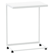 Bijzettafel Met Wieltjes Bewerkt Hout Wit 55 x 35 x 70 cm met wielen