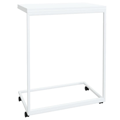 Bijzettafel Met Wieltjes Bewerkt Hout Wit 55 x 35 x 70 cm met wielen
