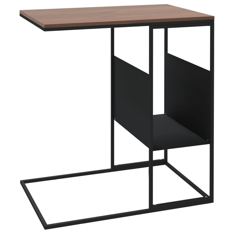 Bijzettafel 55X36X59,5 Cm Bewerkt Hout Zwart