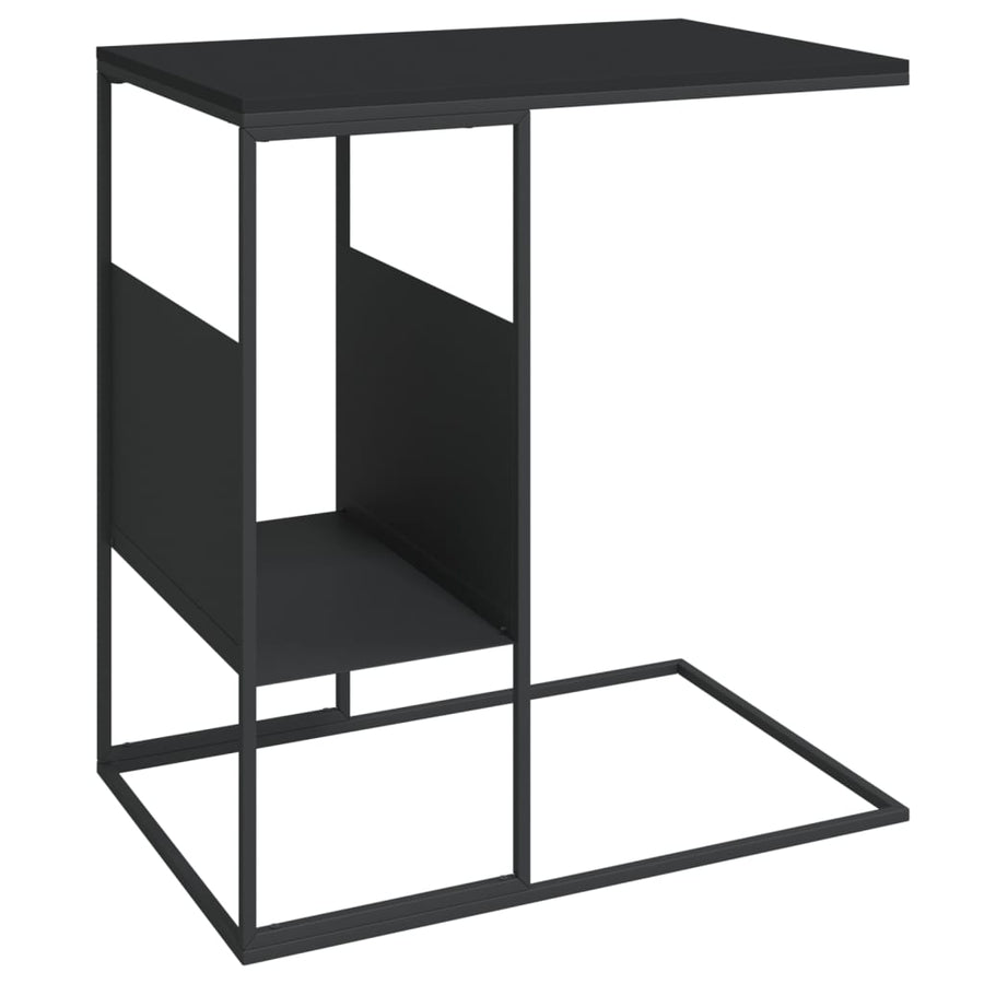 Bijzettafel 55X36X59,5 Cm Bewerkt Hout Zwart 55 x 36 x 59.5 cm zonder wielen