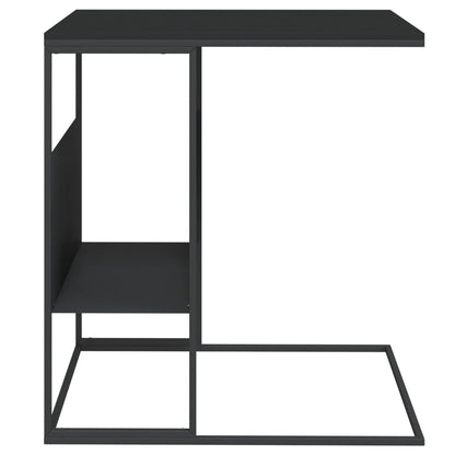 Bijzettafel 55X36X59,5 Cm Bewerkt Hout Zwart 55 x 36 x 59.5 cm zonder wielen