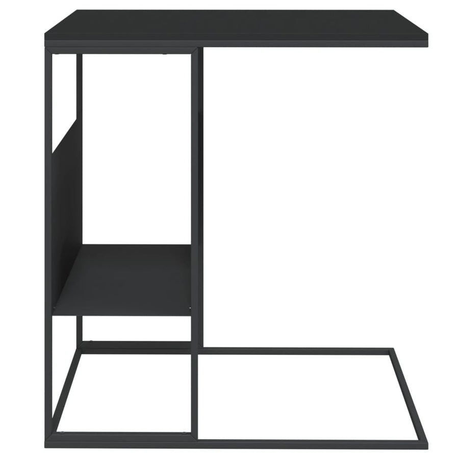 Bijzettafel 55X36X59,5 Cm Bewerkt Hout Zwart 55 x 36 x 59.5 cm zonder wielen