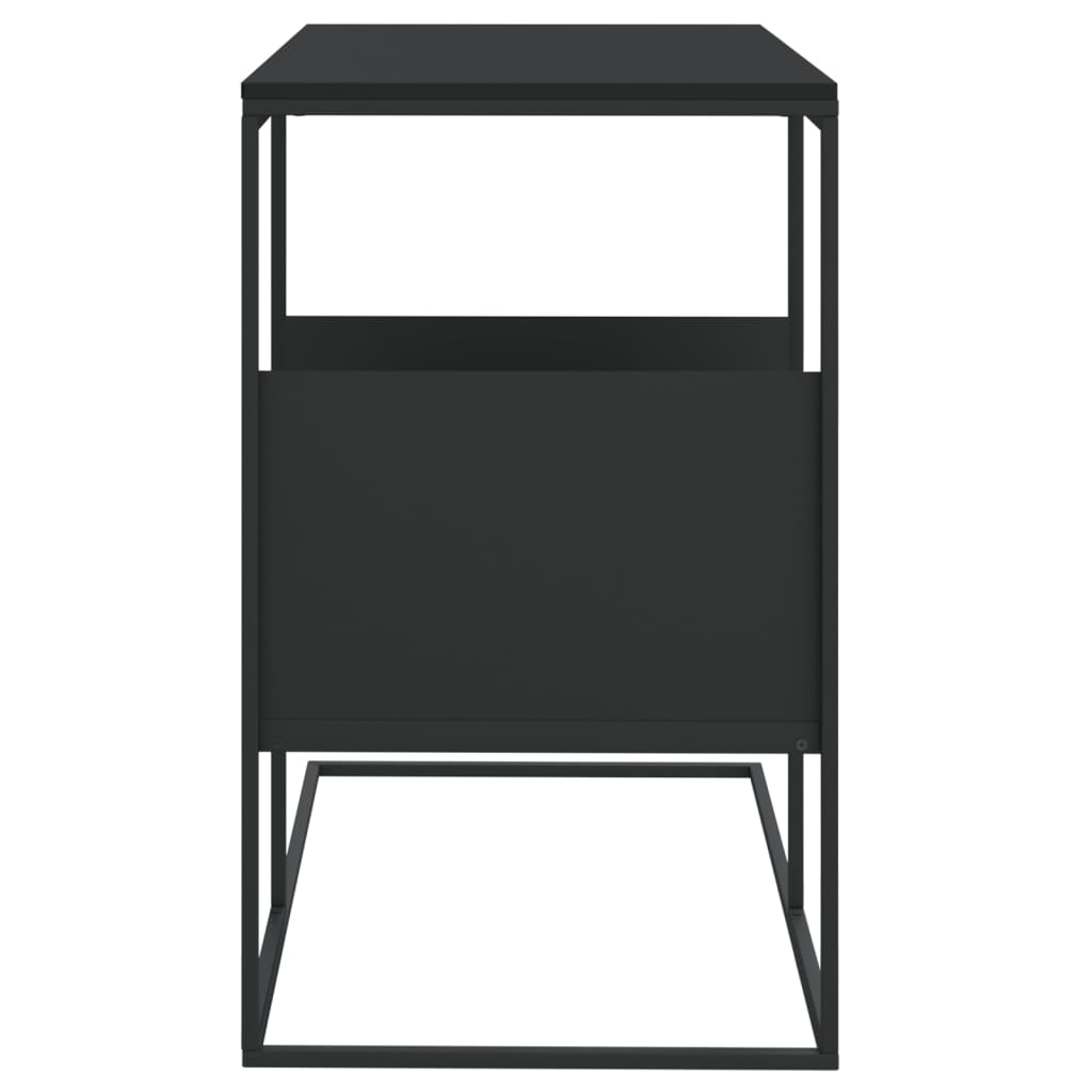 Bijzettafel 55X36X59,5 Cm Bewerkt Hout Zwart 55 x 36 x 59.5 cm zonder wielen