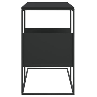 Bijzettafel 55X36X59,5 Cm Bewerkt Hout Zwart 55 x 36 x 59.5 cm zonder wielen