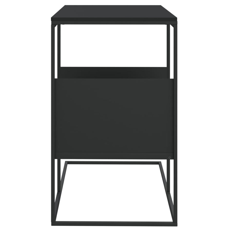 Bijzettafel 55X36X59,5 Cm Bewerkt Hout Zwart 55 x 36 x 59.5 cm zonder wielen