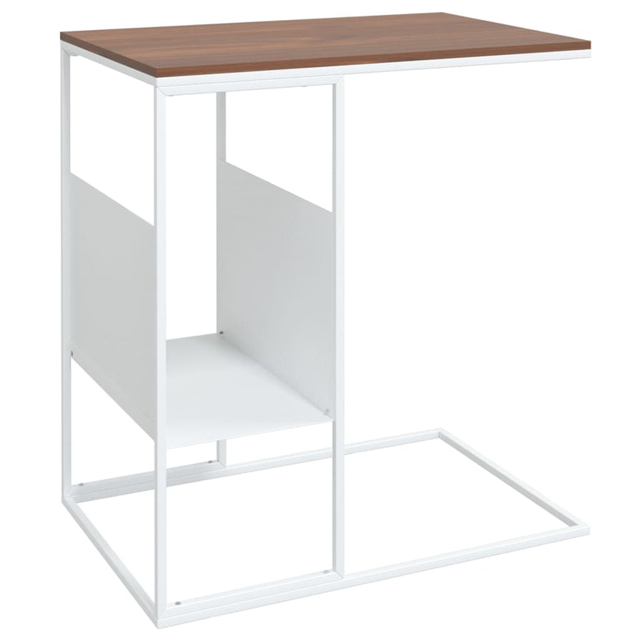 Bijzettafel 55X36X59,5 Cm Bewerkt Hout Wit