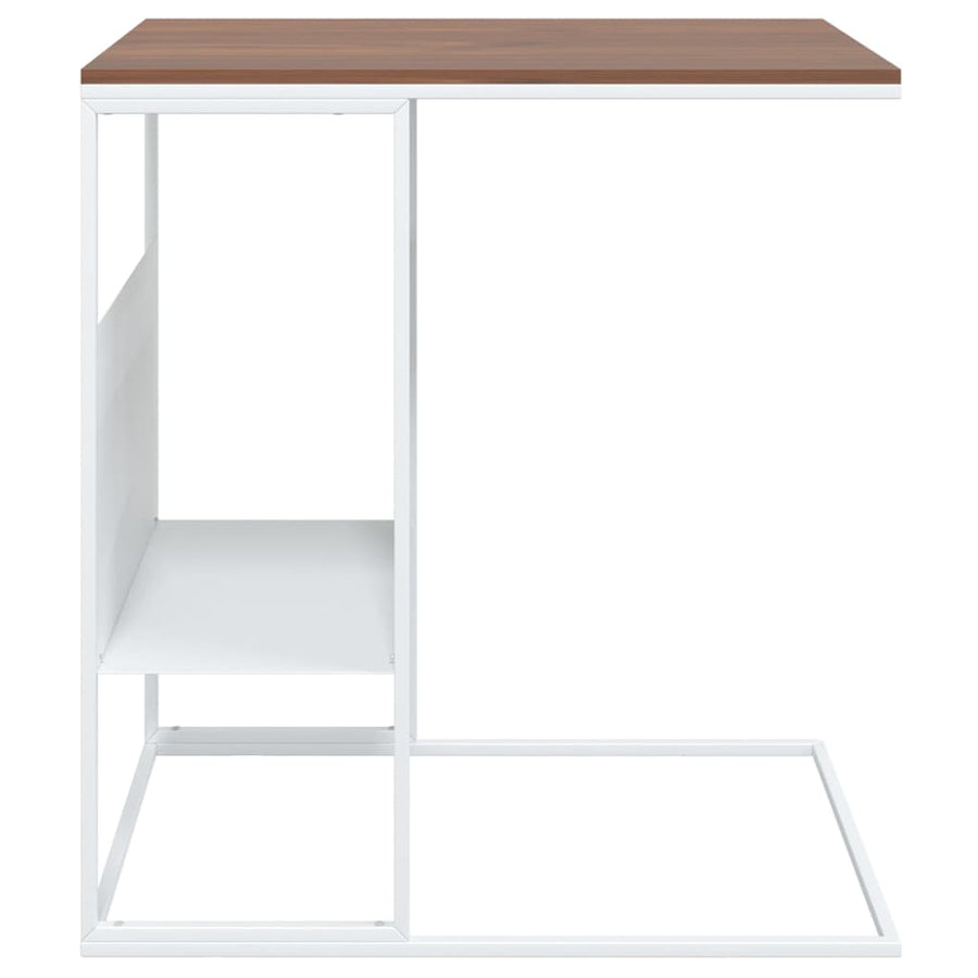 Bijzettafel 55X36X59,5 Cm Bewerkt Hout Wit