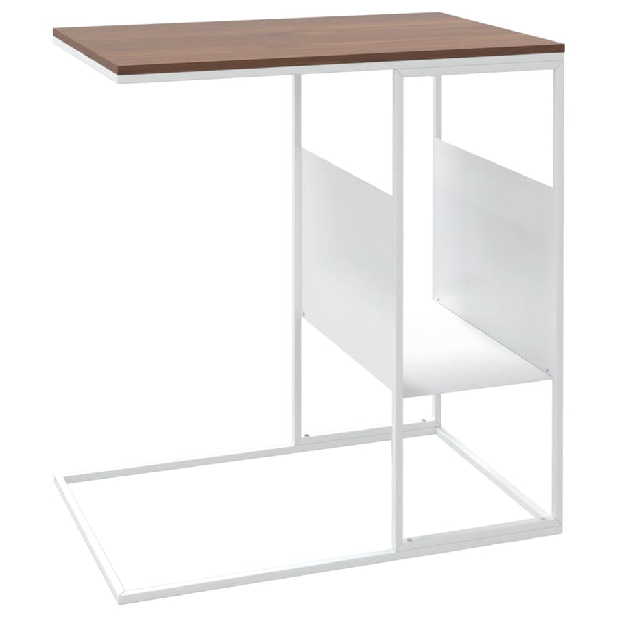 Bijzettafel 55X36X59,5 Cm Bewerkt Hout Wit