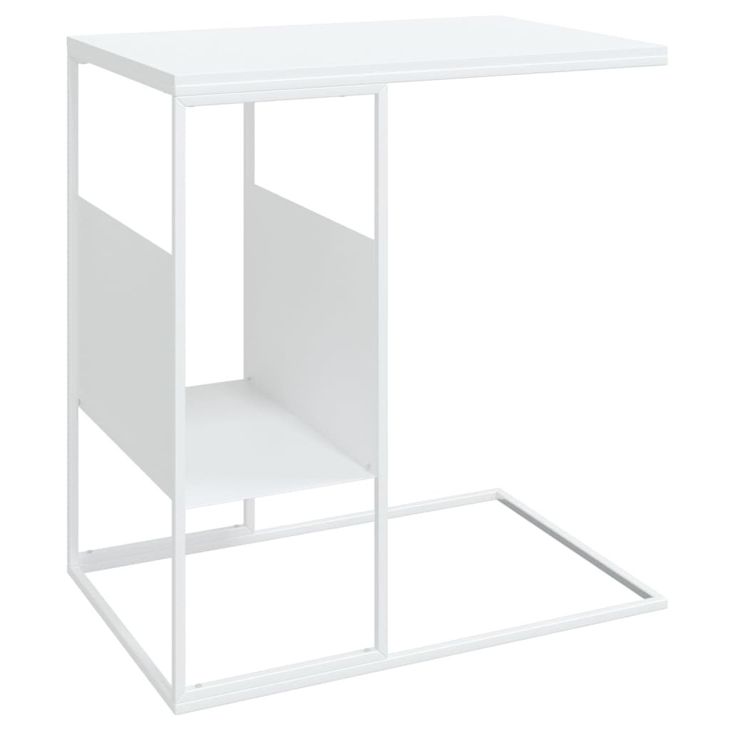 Bijzettafel 55X36X59,5 Cm Bewerkt Hout Wit 55 x 36 x 59.5 cm zonder wielen