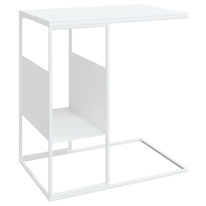 Bijzettafel 55X36X59,5 Cm Bewerkt Hout Wit 55 x 36 x 59.5 cm zonder wielen