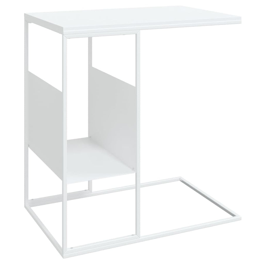 Bijzettafel 55X36X59,5 Cm Bewerkt Hout Wit 55 x 36 x 59.5 cm zonder wielen