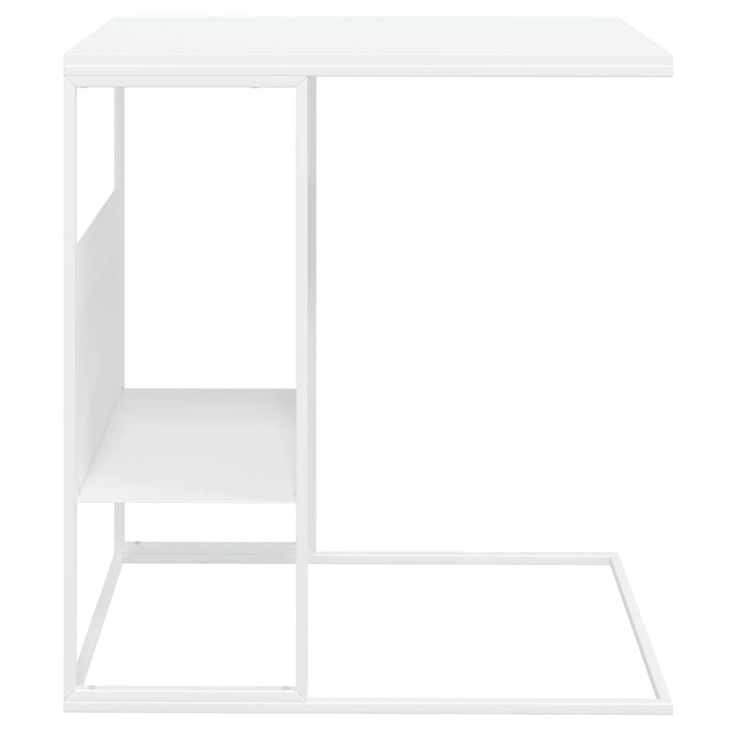 Bijzettafel 55X36X59,5 Cm Bewerkt Hout Wit 55 x 36 x 59.5 cm zonder wielen