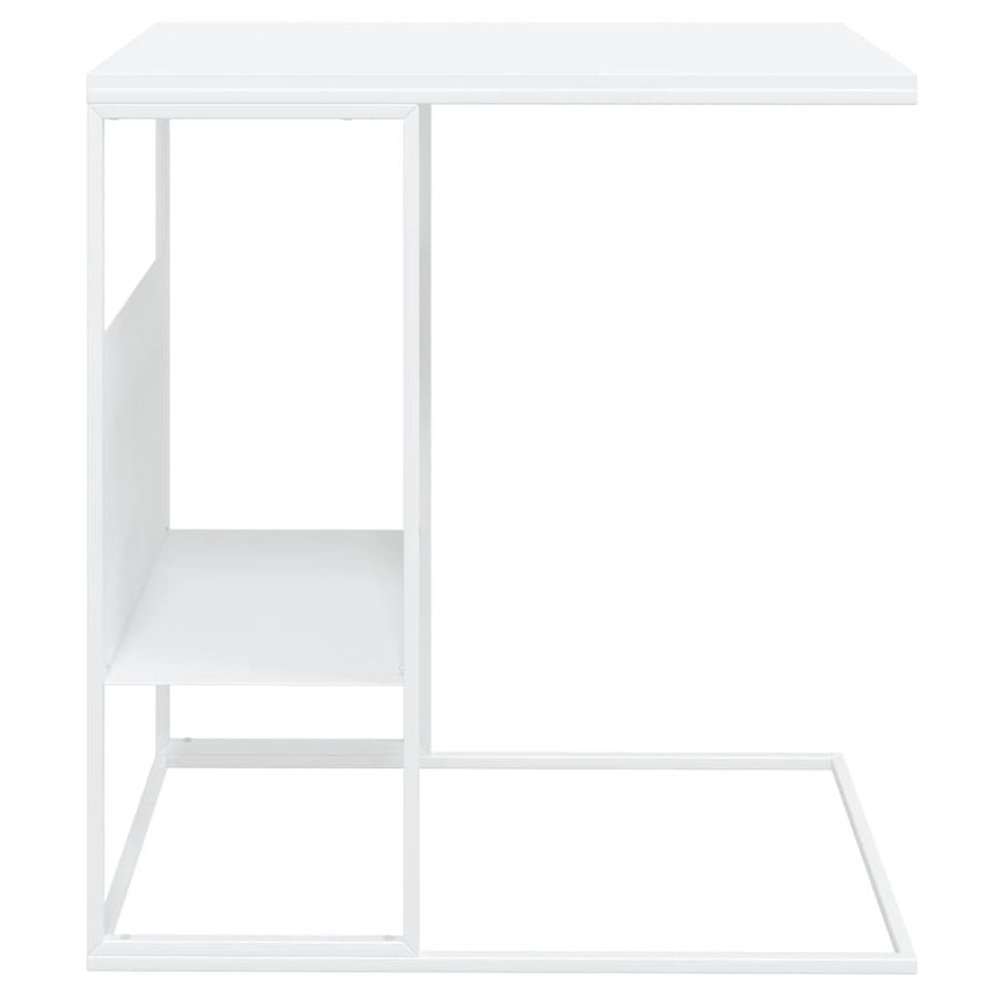 Bijzettafel 55X36X59,5 Cm Bewerkt Hout Wit 55 x 36 x 59.5 cm zonder wielen