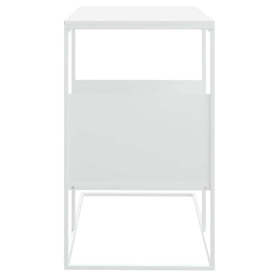 Bijzettafel 55X36X59,5 Cm Bewerkt Hout Wit 55 x 36 x 59.5 cm zonder wielen