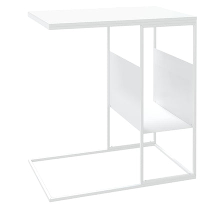 Bijzettafel 55X36X59,5 Cm Bewerkt Hout Wit 55 x 36 x 59.5 cm zonder wielen
