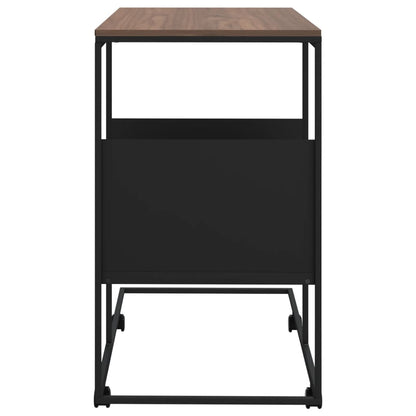 Bijzettafel Met Wieltjes 55X36X63,5 Cm Bewerkt Hout Zwart
