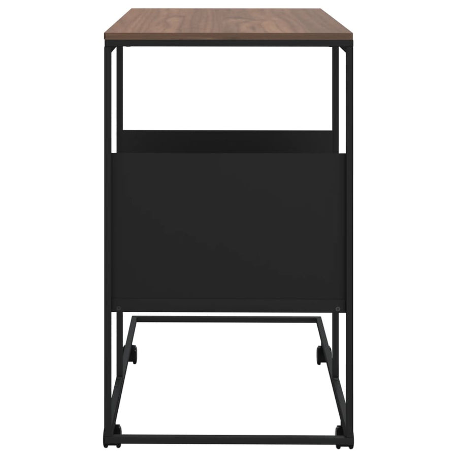 Bijzettafel Met Wieltjes 55X36X63,5 Cm Bewerkt Hout Zwart