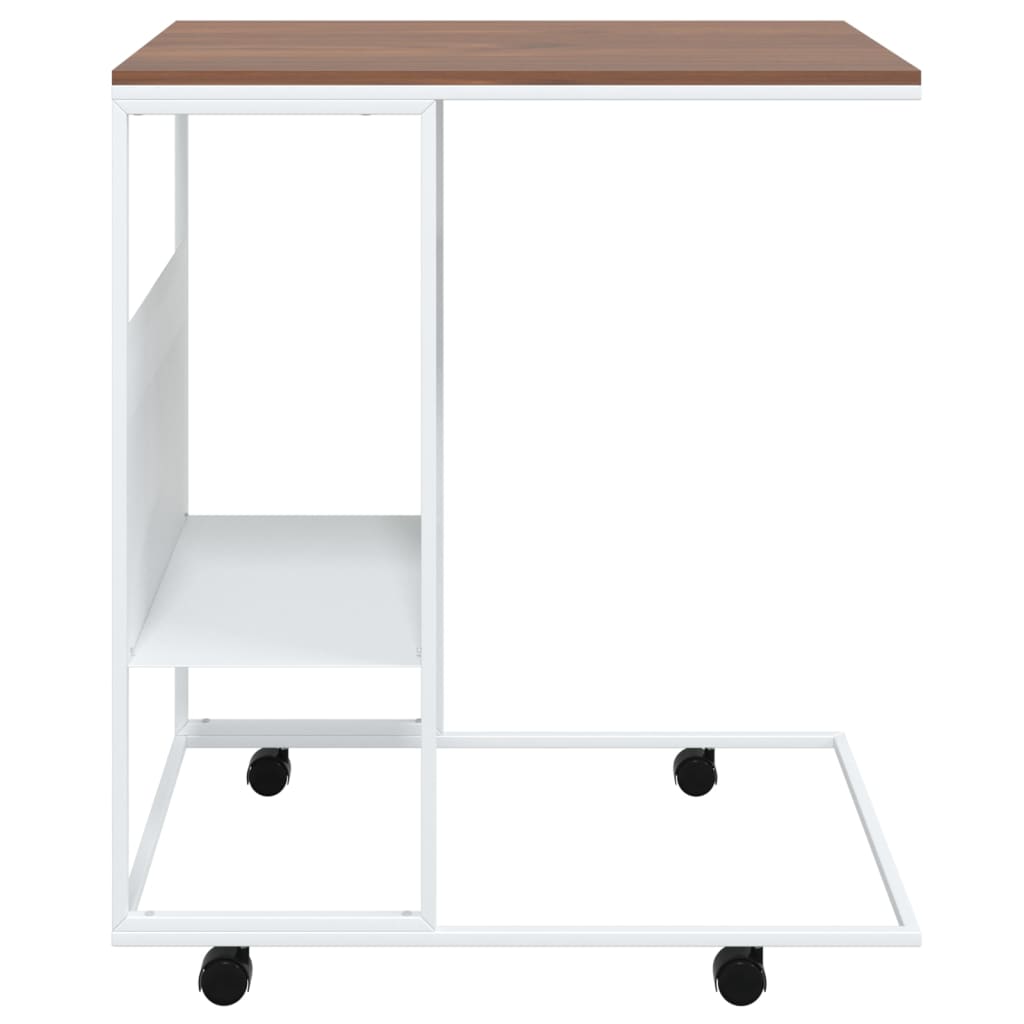 Bijzettafel Met Wieltjes 55X36X63,5 Cm Bewerkt Hout Wit