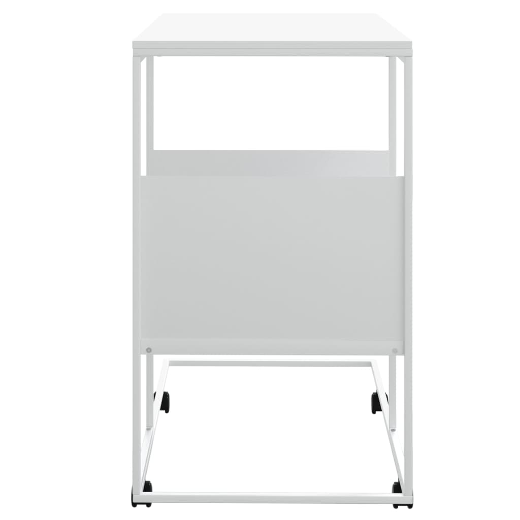 Bijzettafel Met Wieltjes 55X36X63,5 Bewerkt Hout Wit 55 x 36 x 63.5 cm met wielen