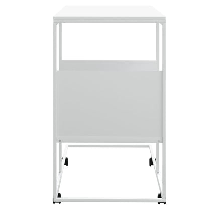 Bijzettafel Met Wieltjes 55X36X63,5 Bewerkt Hout Wit 55 x 36 x 63.5 cm met wielen