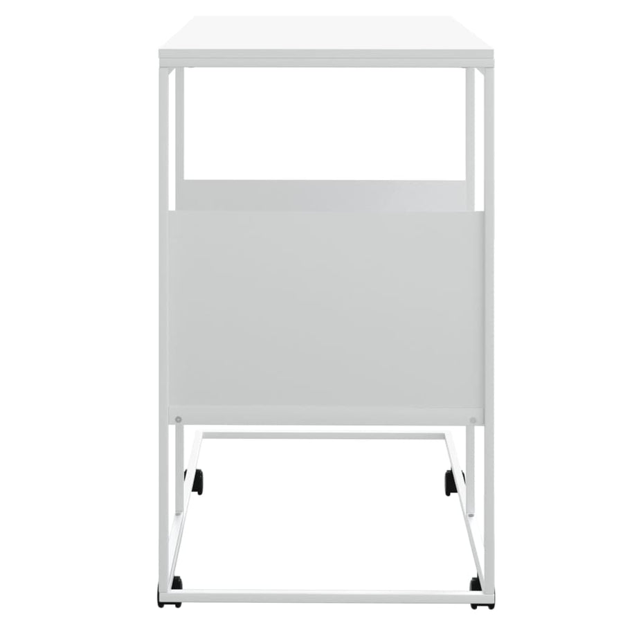 Bijzettafel Met Wieltjes 55X36X63,5 Bewerkt Hout Wit 55 x 36 x 63.5 cm met wielen