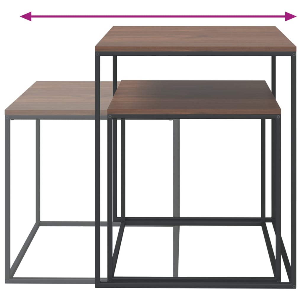 Salontafelset 2 St Bewerkt Hout En Metaal