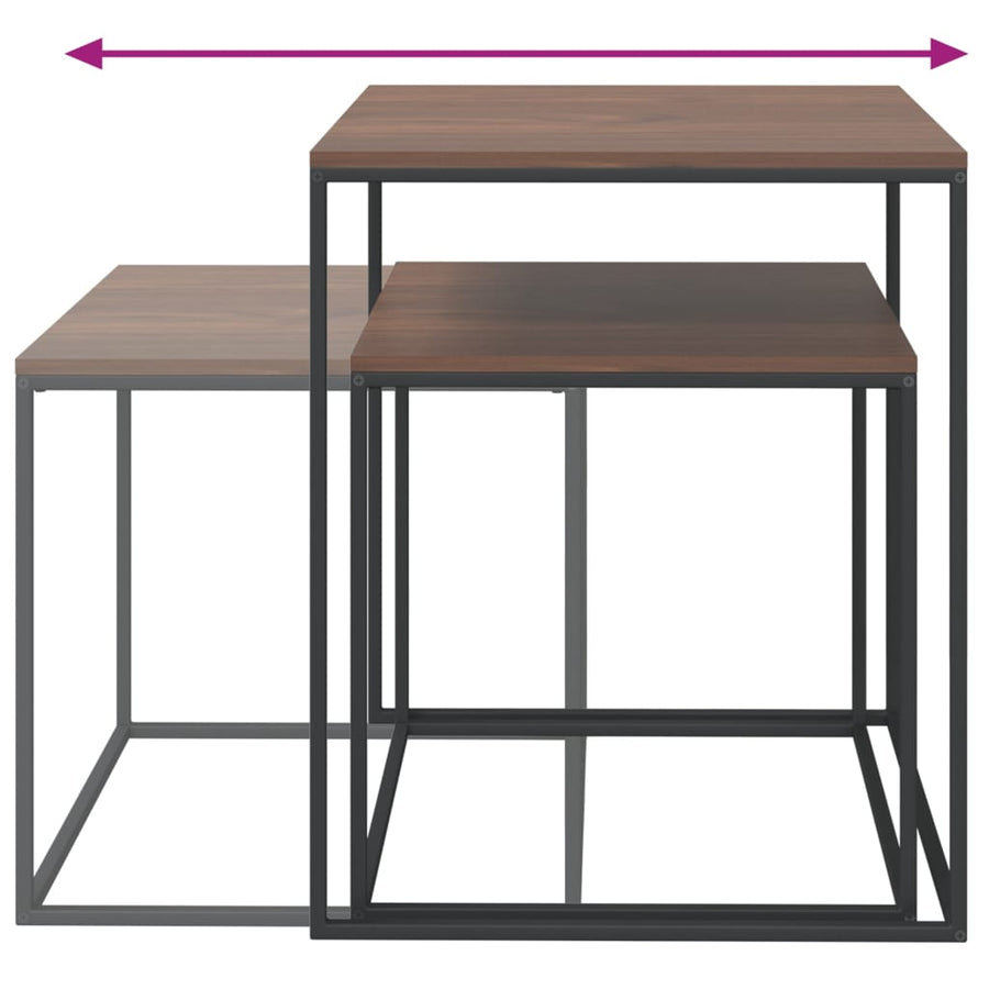 Salontafelset 2 St Bewerkt Hout En Metaal
