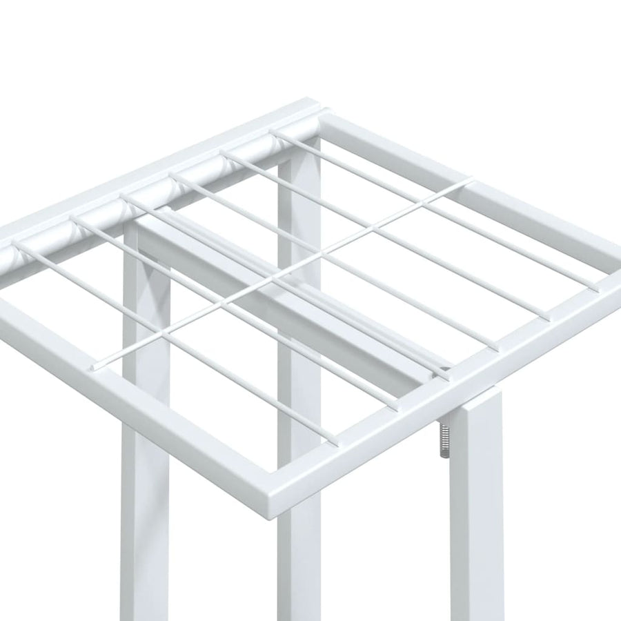 Bloemenstandaard Met Wielen 4-Laags 44X23X80 Cm Ijzer Wit
