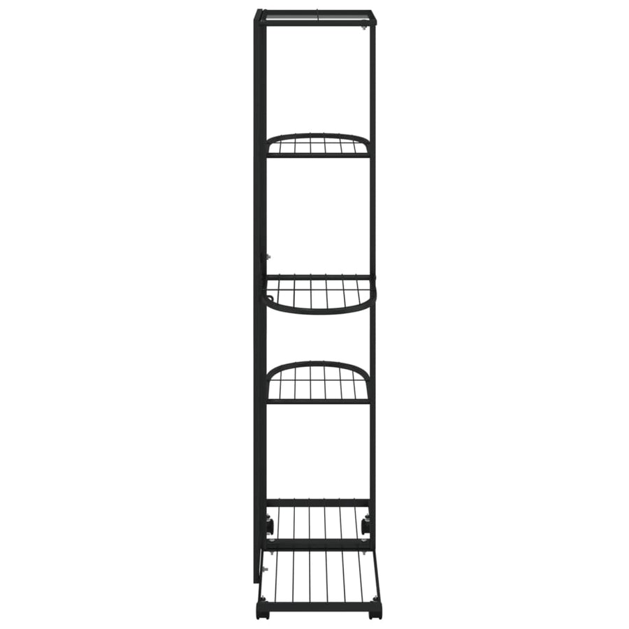 Bloemenstandaard Met Wielen 5-Laags 44X23X100 Cm Ijzer Zwart