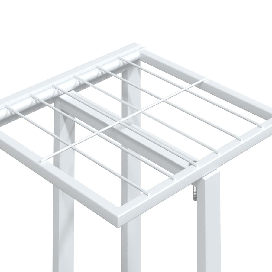 Bloemenstandaard Met Wielen 5-Laags 44X23X100 Cm Ijzer Wit