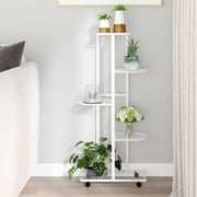 Bloemenstandaard 5-laags 44x23x100 cm ijzer wit