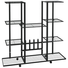 Bloemenstandaard Met Wielen 94,5X24,5X91,5 Cm Ijzer Zwart