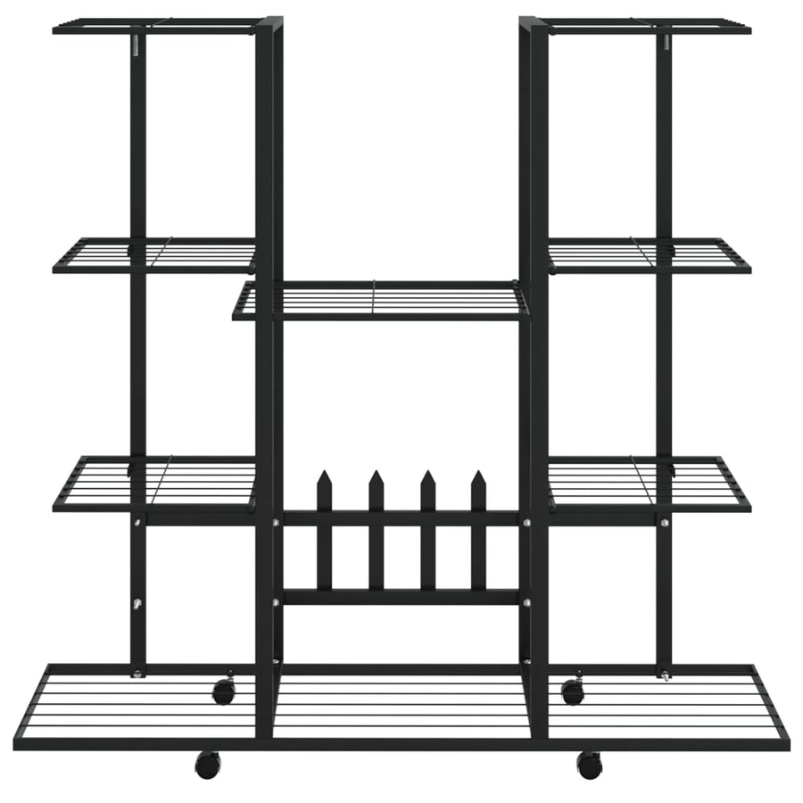 Bloemenstandaard Met Wielen 94,5X24,5X91,5 Cm Ijzer Zwart